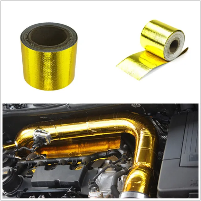 Car 1200°f Continuous Gold Reflective Heat Shield Self-Adhesive Wrap Tape 2"x33'