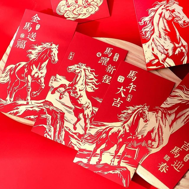 6 PCS 2026 Chinese New Year Of The Horse Red Envelope Lucky Money ...