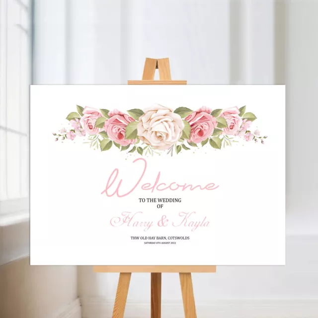 Personalised Wedding Party Display Board Names Date  Welcome Sign Poster Print