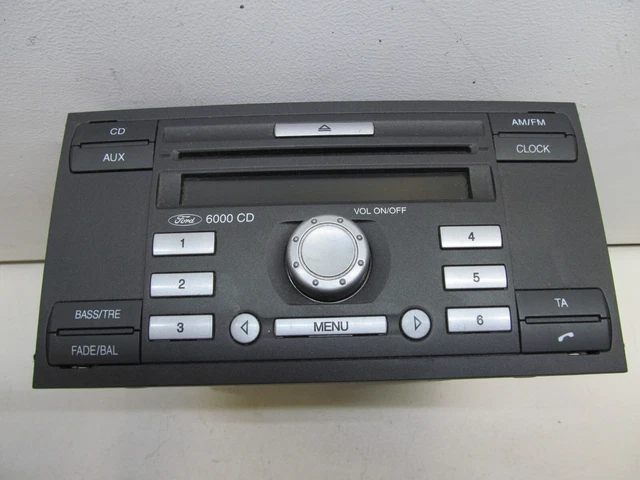 FORD RADIO 6000CD AM/FM RDS CD AUX Focus Mondeo Transit Code original ...