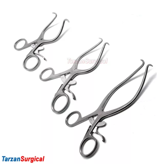 3 Pcs Gelpi Retractor 3.5" 5.5" and 7" Surgical Veterinary Instruments