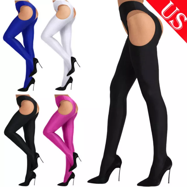 US Womens Hollow Out Crotchless Pantyhose Stockings Lingeries Suspender Tights