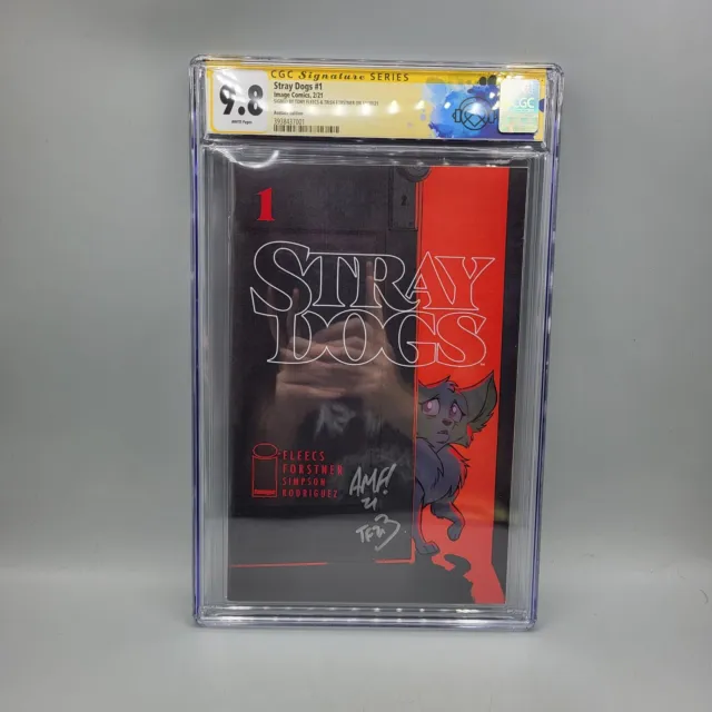 STRAY DOGS #1 CGC 9.8 SS Acetate Cover  1ST PRINT SIGNED BY FLEECS AND FORSTNER
