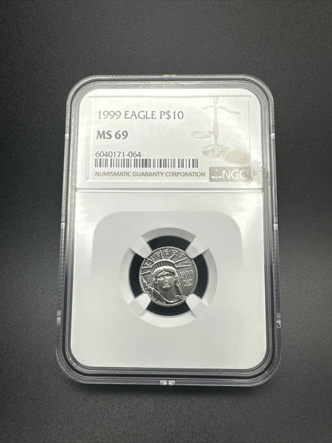 1999 AMERICAN EAGLE $10 DOLLARS PLATINUM 1/10 oz. NGC - MS 69