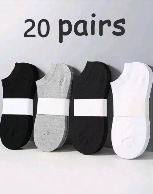 Medias Cortas Para Hombre 20 Pares Calcetines Hasta El Tobillo De Moda Casual