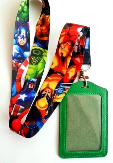 Marvel Avengers Lanyard Neck Strap + ID Card / Ticket Holder / Ride Pass