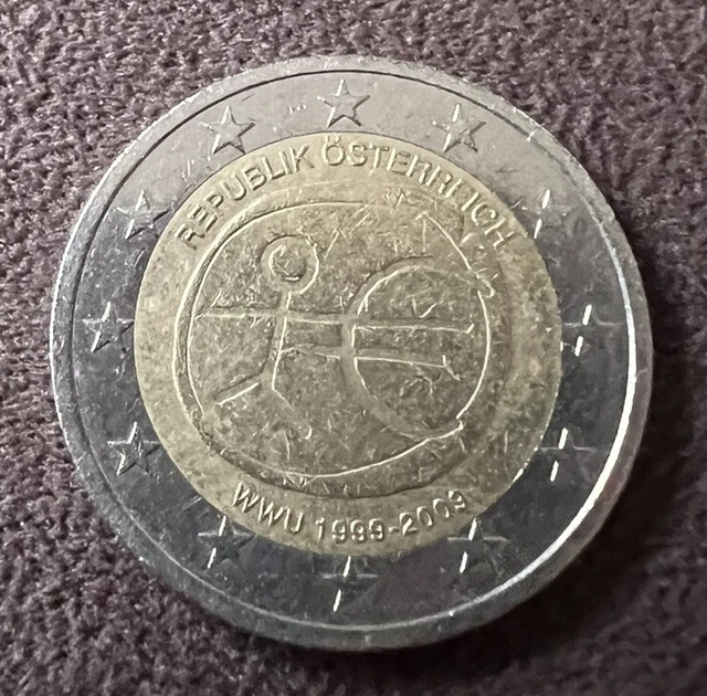2 EURO GEDENKMÜNZE Österreich WWU 19992009 Sammler Münze Strichmännchen Fehler? EUR 5,00