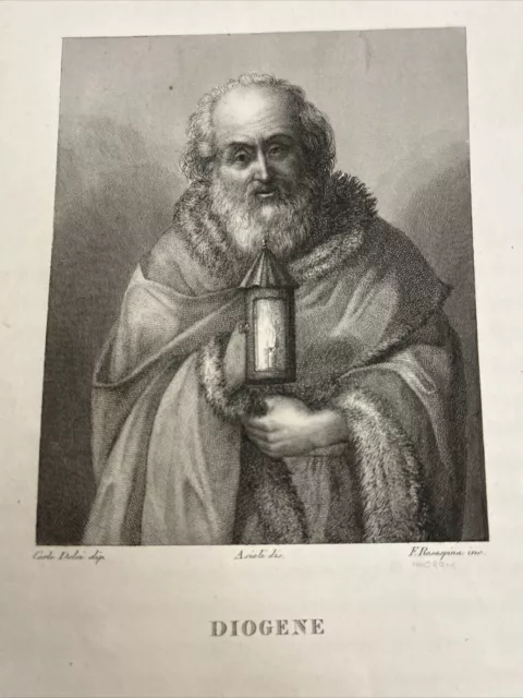 Francesco Rosaspina "Diogenes" Aguafuerte Asioli,Luis Correggio,Reggio Emilia