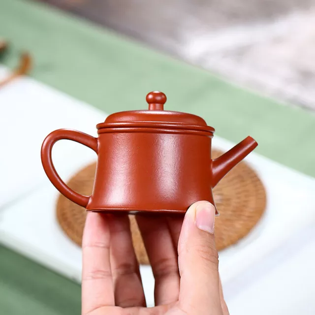 3.9"Collect Chinese Yixing Zisha Pottery Clovershrub Clay 60ML Mesh Teapot 小品高石瓢