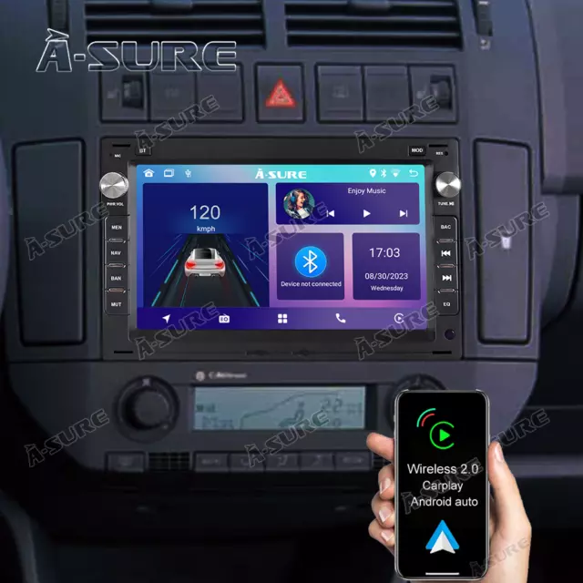 7'' Android 12 Stereo 2+32GB CarPlay GPS For VW Polo BORA T5 PASSAT B5 GOLF MK4