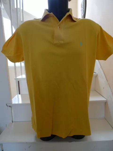 Polo Ralph Lauren Jaune Taille M 100% Coton Chemise Shirt Yellow Medium Size