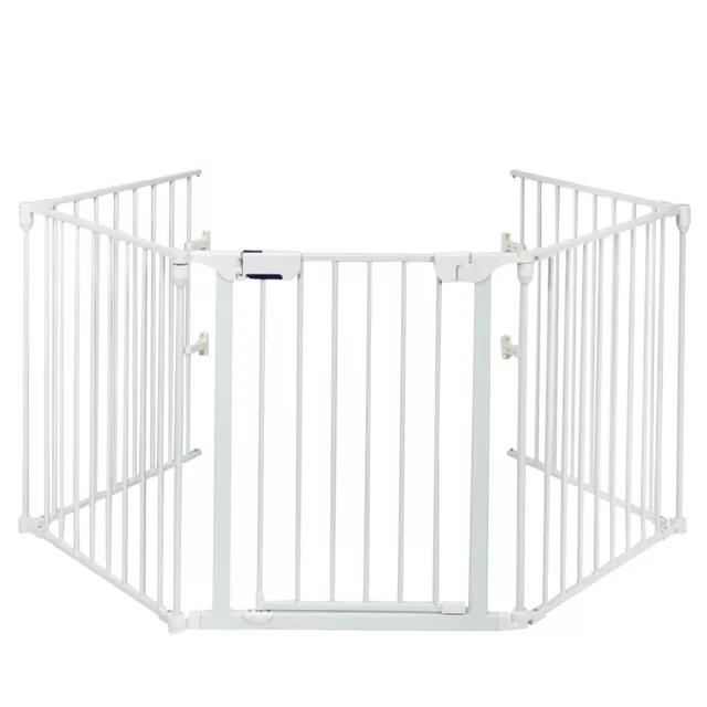 Fireplace Fence Baby Safety Fence Hearth Gate BBQ Metal Fire Gate Pet White