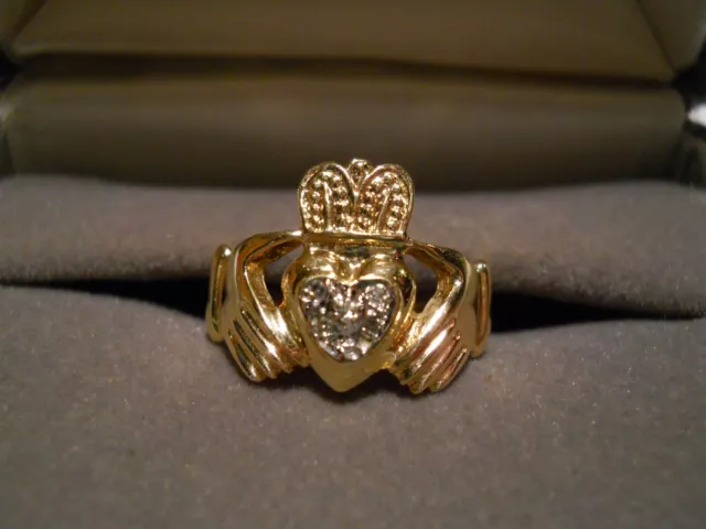 Estate Gold Claddagh Ring 10kt Yellow Gold Jewelry sz5.75 10kt Not Scrap 2.5g 19