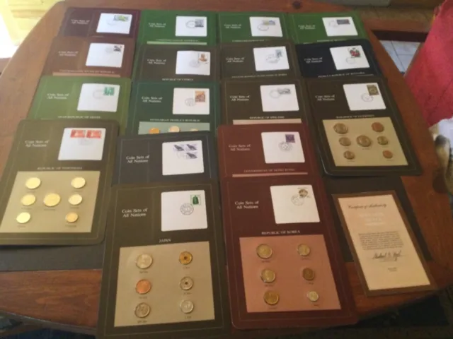 Franklin Mint - Coin Sets Of All Nations - 17 Sets With COA, slipcase and papers