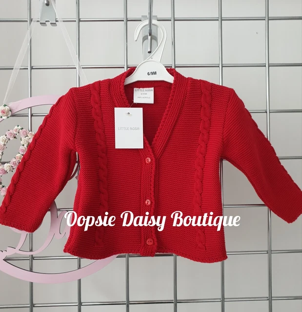 Boys Girls Red Cardigan Little Nosh