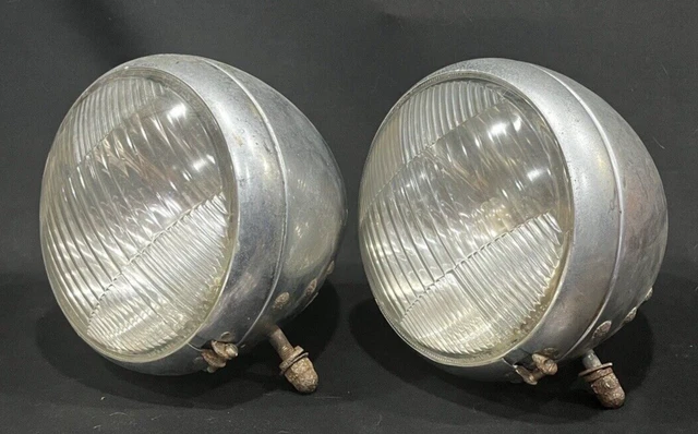 1934 Chevy Master HEADLIGHT ASSEMBLIES Original GM pair Guide Tiltray 2