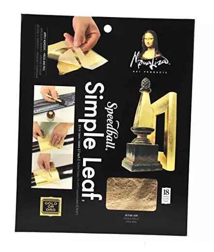 10030 Mona Lisa Gold Simple Leaf for Metal Leafing Projects, 5-1/2 x 5-1/2