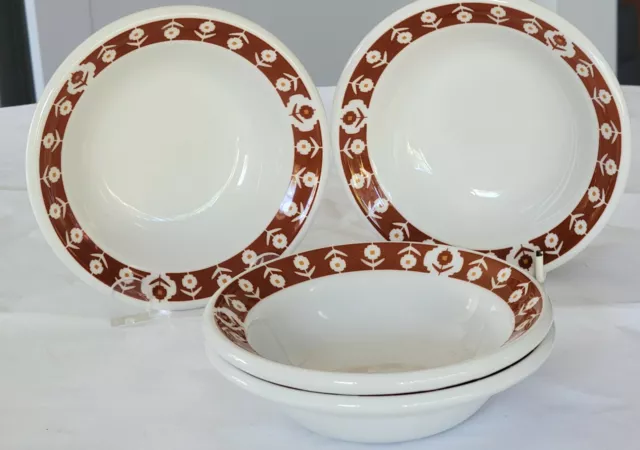 Vintage Dudson Duraline Super Vitrified Fruit/Sauce Bowls-Restaurant x 4 - 1986