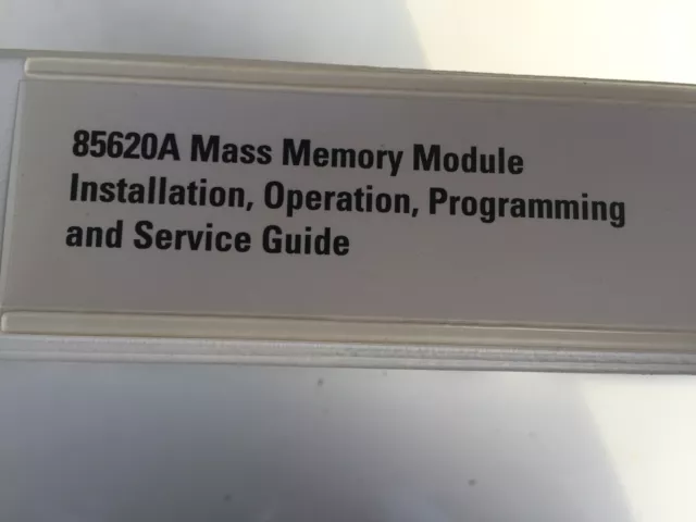 Agilent 85620A Mass Memory Module Installation, Operating, Programming Manual 2