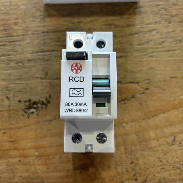 Produktbild von Wylex WRS80/2 RCD – 80A, 30mA, 2-polig, Für Hutschienenmontage – Neu Ohne Karton