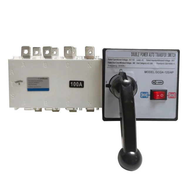DUAL POWER MANUAL/AUTO Transfer Switch 100A 4P Generator Changeover