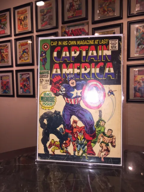 Captain America # 100 Marvel Comics 1968 1st Captain America Solo Book Nice Copy