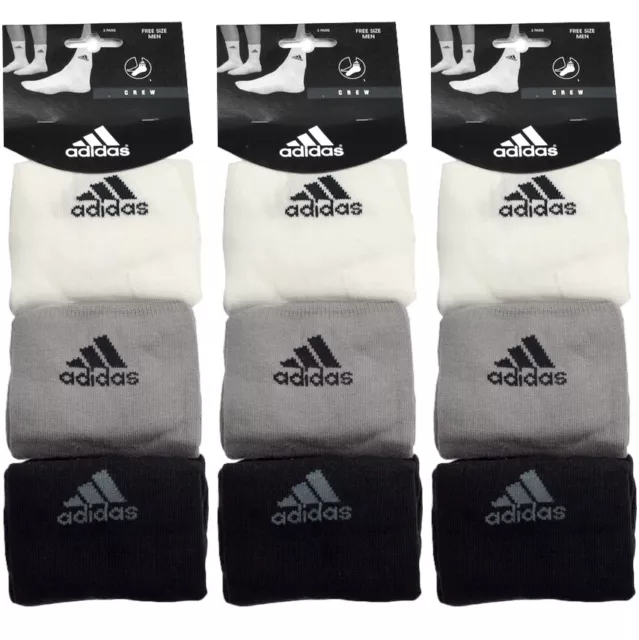 3-12 Adidas Logo Crew Socken Herren Business Golf Sommer dünn creme/grau/schwarz