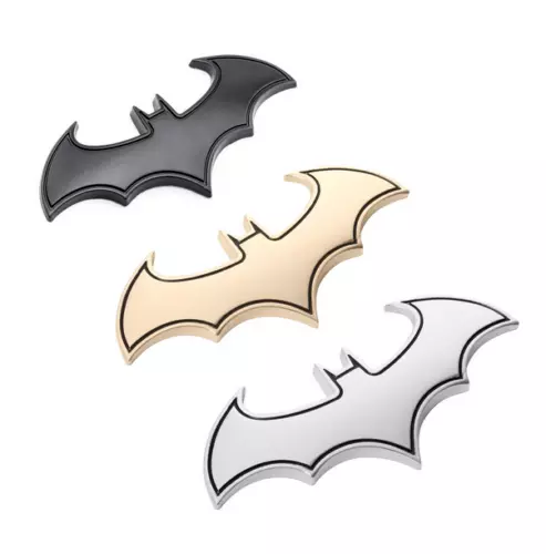 3D Batman Fledermaus Logo Chrom Metall Emblem Badge mit Kleberückseite Aufkleber