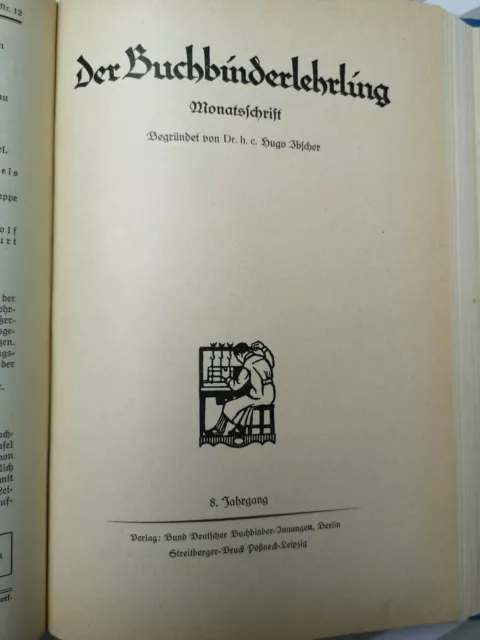 Der Buchbinderlehrling Jahrgänge 5 bis 8 (1931 - 1934), Handbindung, Kunstleder 10
