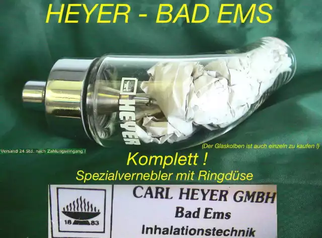 HEYER MEDICAL AEROSOL VERNEBLER GLASKOLBEN DÜSE Zubehör Piccolo Inhalationsgerät