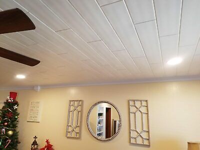 Polystyrene Ceiling Planks  #RM98 White Glue Up over popcorn. 24 pcs ~43 sq.ft. 3