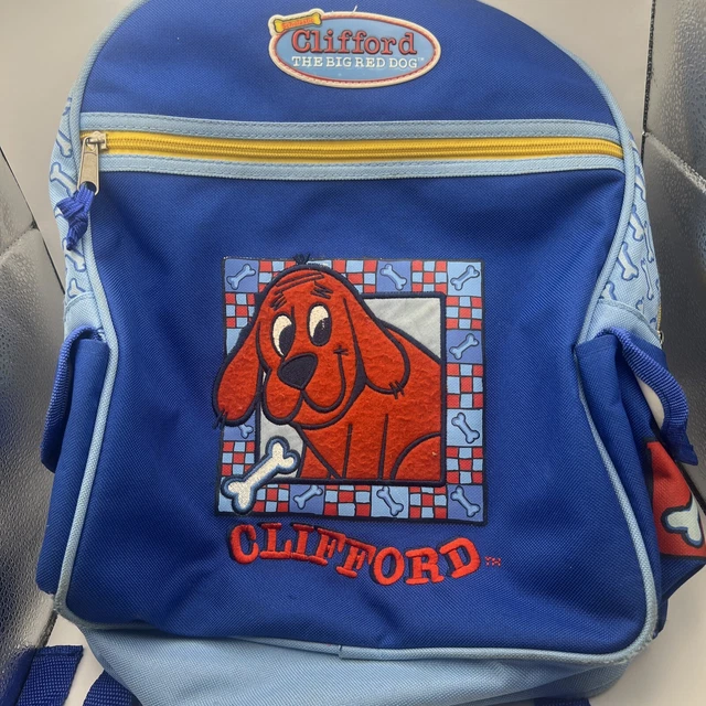 VINTAGE 2002 CLIFFORD The Big Red Dog Backpack Blue & Red Scholastic