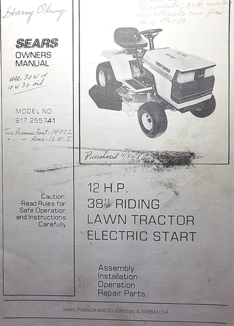 Craftsman lt1000 18 hp ohv intek manual discount