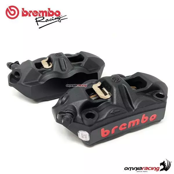 Brembo Racing Pinze radiali nere fuse M4 100 interasse 100mm (SX+DX)+Pastiglie