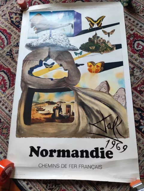 Affiche originale Normandie - Dali pour la SNCF, 1969 - Début de Série