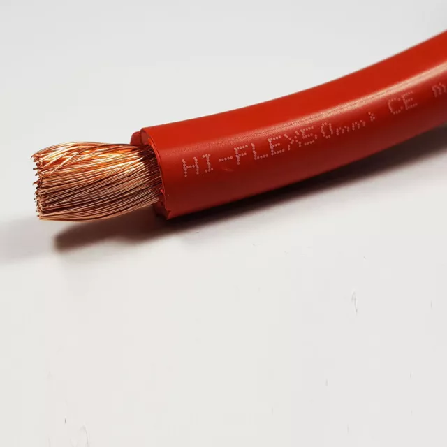 50mm2 Red Flexible PVC Battery Welding Cable 345 A Amps 1M 1 M Length Car Auto