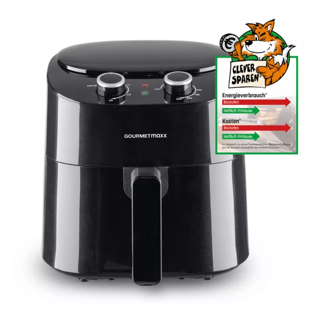 GOURMETmaxx Heißluftfritteuse 4,5L 1400W Heißluft Grill Ofen Fritöse mit Timer 2