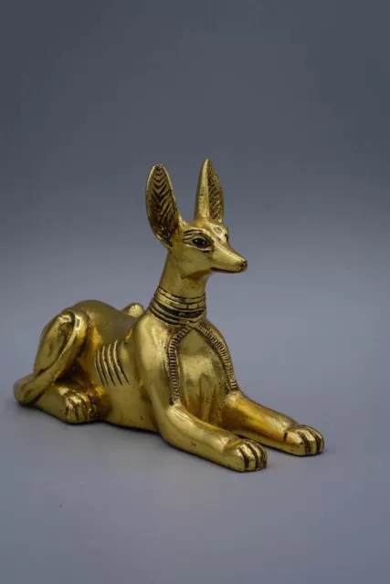 UNIQUE ANCIENT EGYPTIAN GOD Anubis Dog Jackal Figurine Statue Made in Egypt