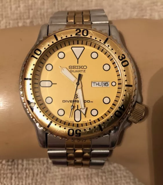 Men's Seiko Scuba Diver's Watch - Yellow Dial/RARE/ 5H26 7A10