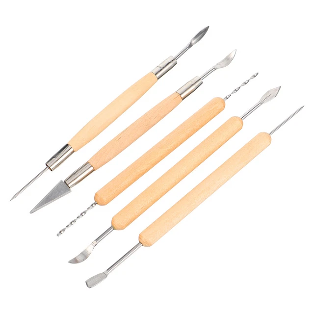 5 Pcs Stylo Pointillé D'argile Outils D'argile Main Sculptée Nacré