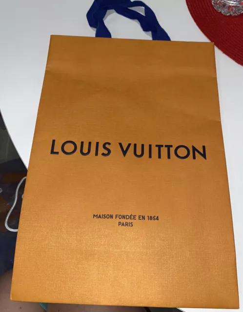Authentic Louis Vuitton LV Orange Paper Shopping Gift Bag 16 ×13.25 ×  6.25