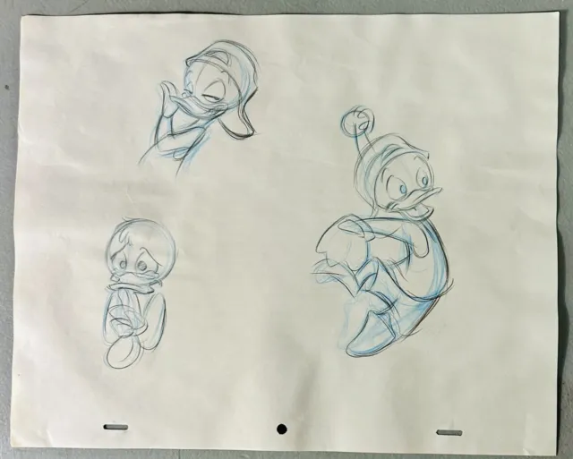 Disney Animation Drawing Sketch Huey Dewey Louie Duck Baseball DuckTales 1990s