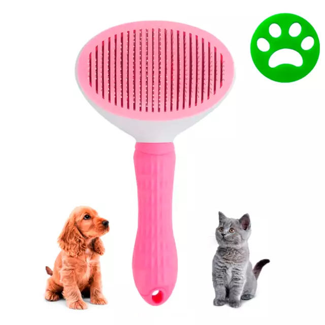 Pet Hair Remover Dog Cat Comb Grooming Massage Deshedding Self Cleaning Brush