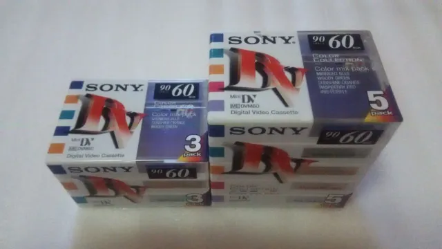 Lote de 8 (ocho) cintas de casete de vídeo digital Sony Mini DV de 60...