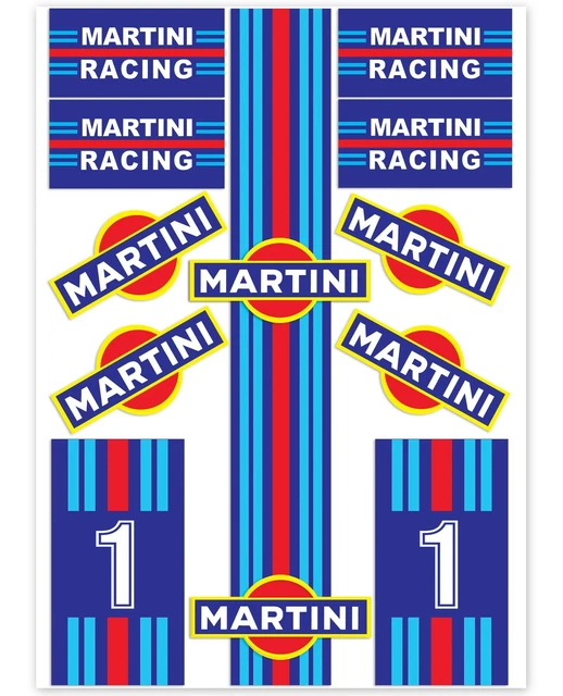 SET OF 11 Sticker Martini Racing Team Logo Emblem Car Helmet 15.39