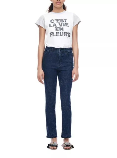 La Vie Rebecca Taylor Ines High Rise Slim Straight Ankle Jeans Size 32 $250 NWT