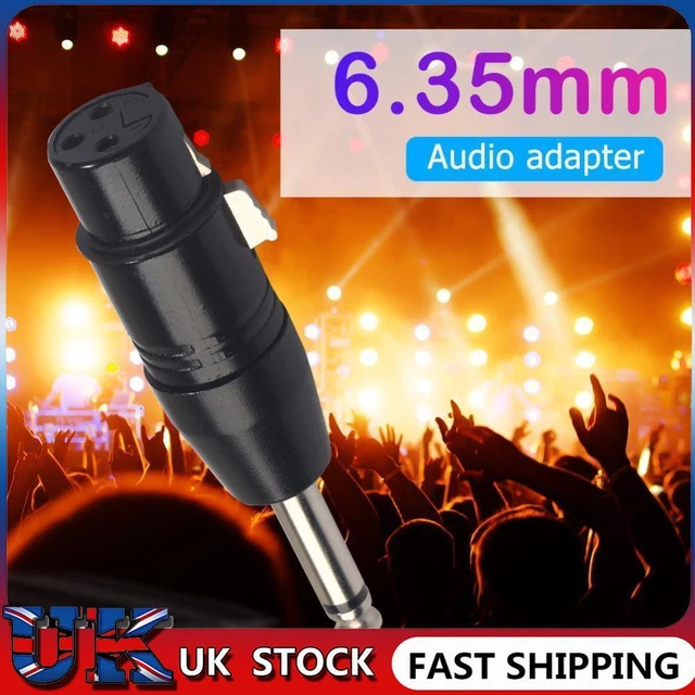 3Pin XLR Female to 1/4 inch 6.35mm Male Plug Mono Microphone Adapter Connector ❀