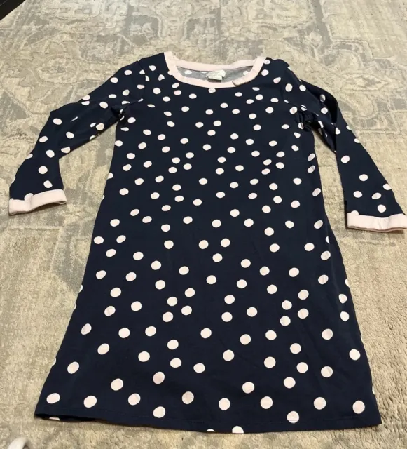 Kate Spade Blue Pink Polka Dots Night Gown Sz Small 3/4” Sleeve Women’s