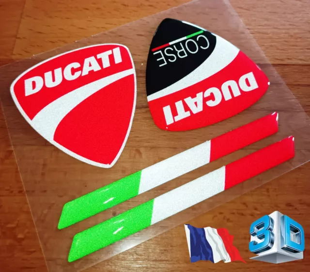 Autocollant DUCATI  3D PVC RESINE HOLOGRAPHIQUE  REFLECHISSANT  STICKERS ref:re2