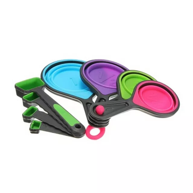 Safe Healthy Silicone Measuring Cups Spoon Kitchen Tool Collapsible Baking Cook1 2